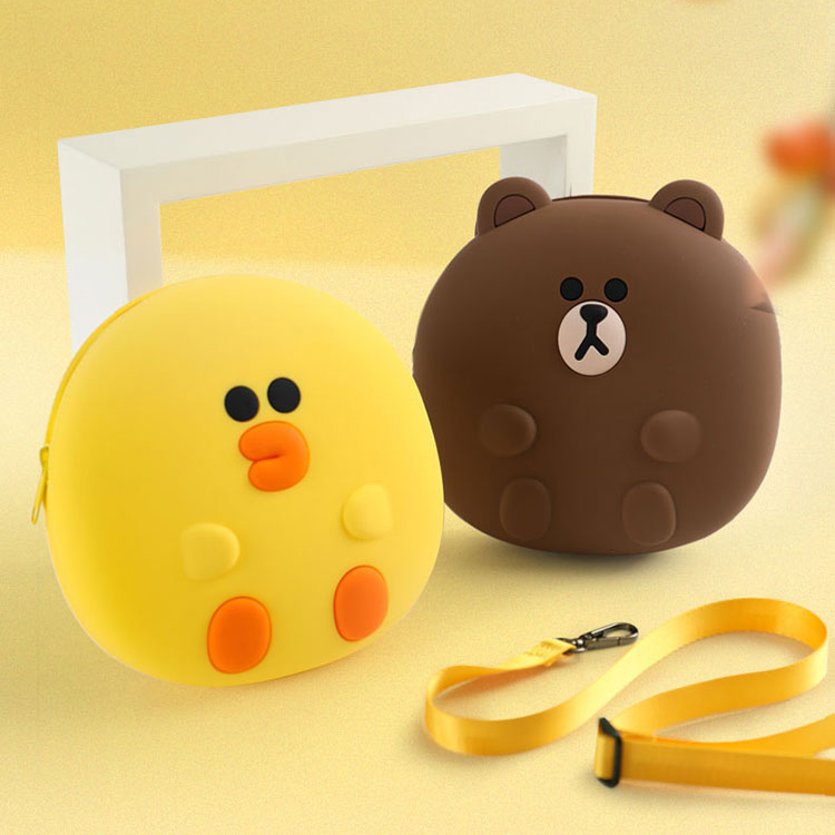 布朗熊硅膠包包斜挎包