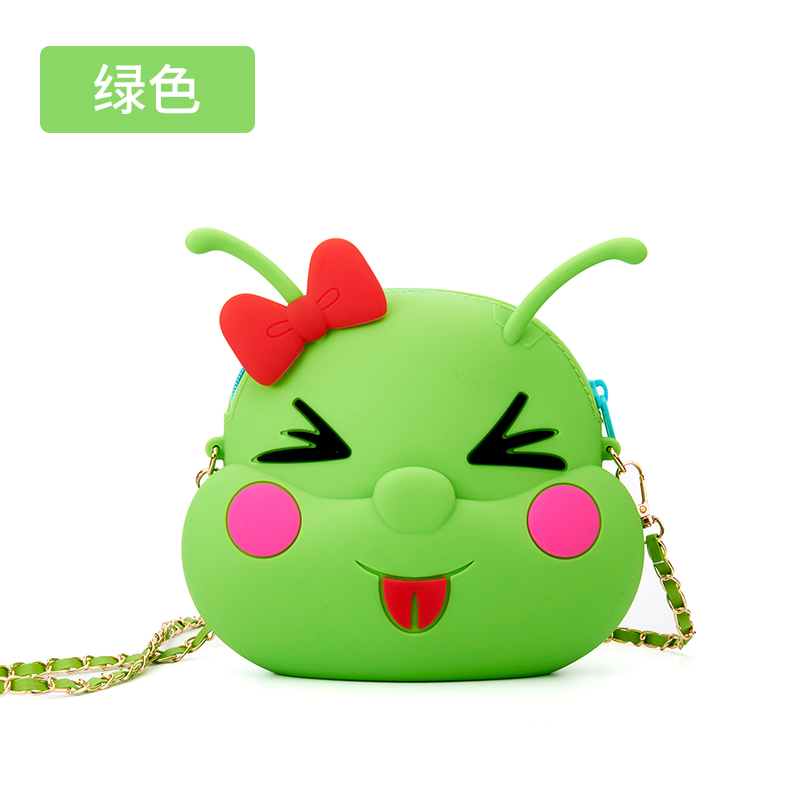 硅膠糖果色兒童單肩挎包 卡通蟲妹妹購物錢包
