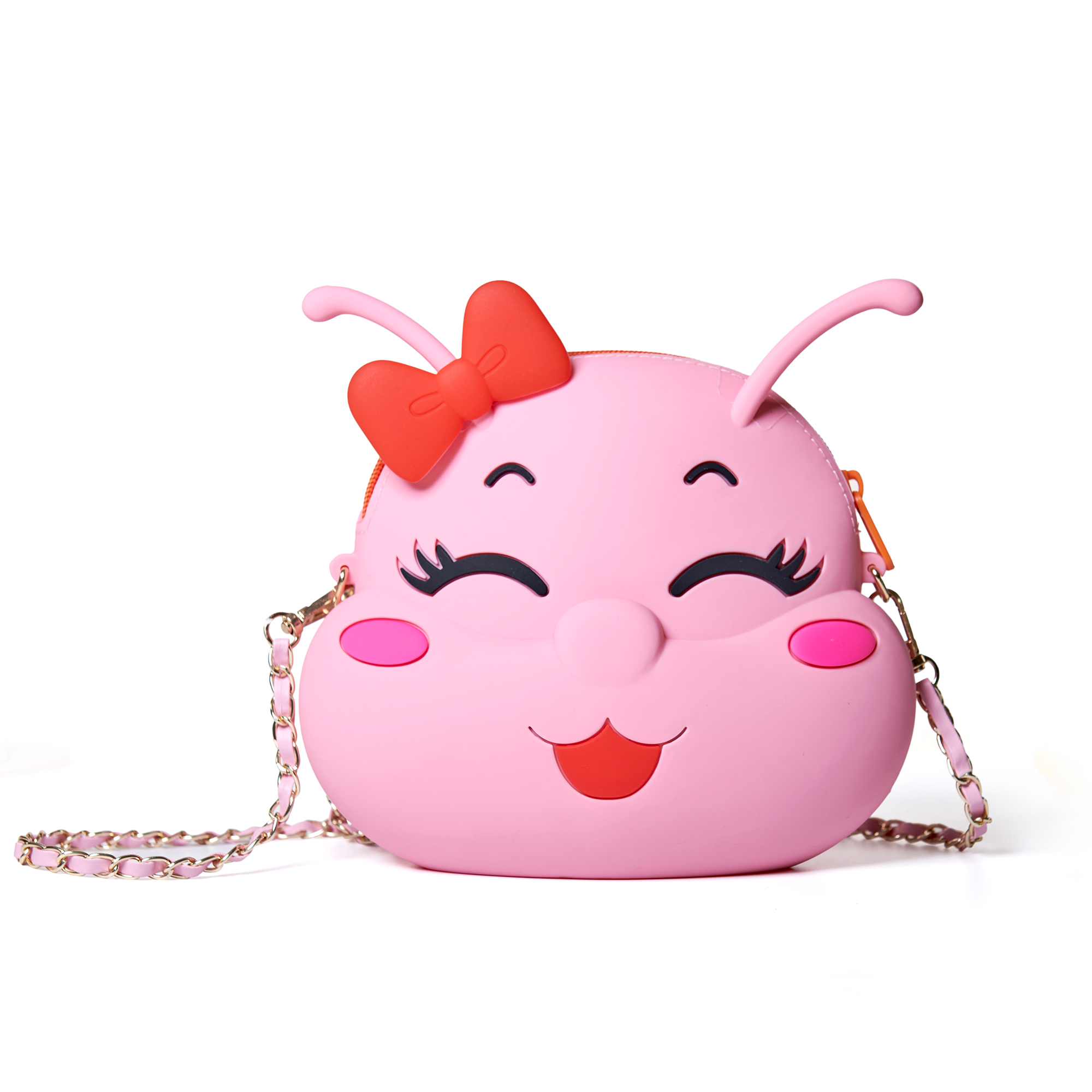 鏈條卡通妹妹硅膠可愛少女單肩斜挎包